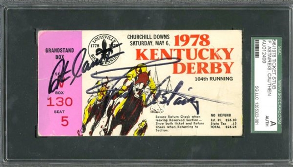 1978 Kentucky Derby Ticket Signed by Steve Cauthen and Fred Astaire